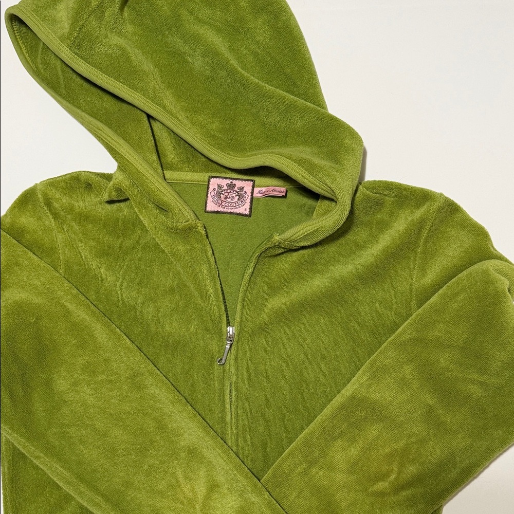 Juicy Couture Vintage Terry Sour Apple Green Hoodie Small